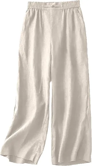 Baggy Wide Leg Pants for Women Lightweight Linen Pants Comfortable Summer Pants Drawstring High Waisted Pants 2025
