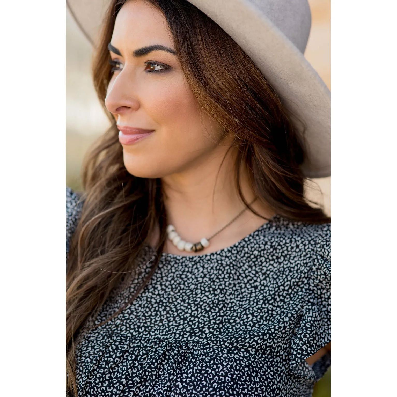 Leopard Ruffle Short Sleeve Tee