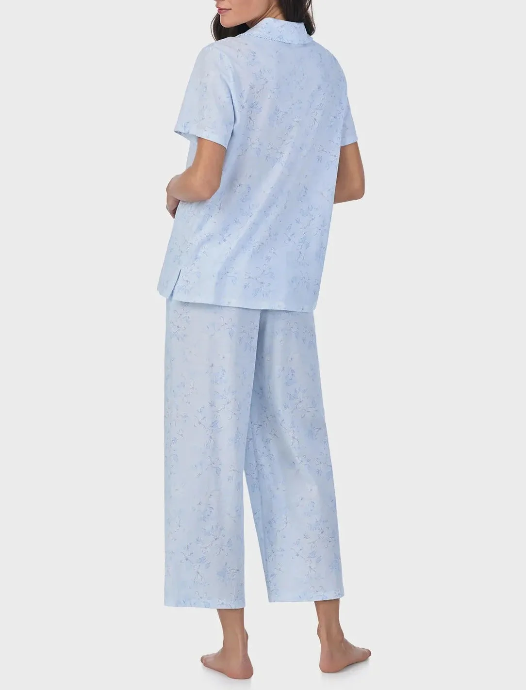 Petite Summer Magnolia Cotton Capri Pajama Set