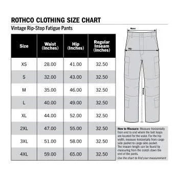 Vintage Style Vietnam Rip-Stop Fatigue Pants