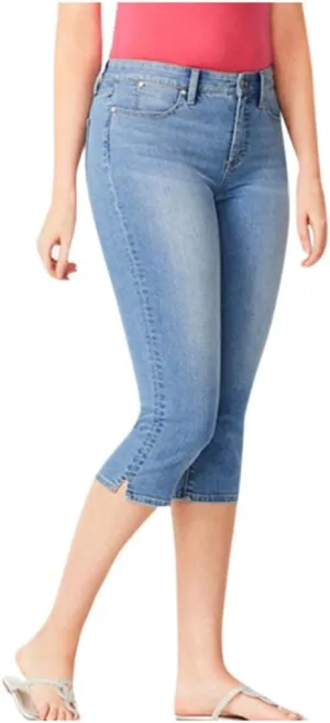 Women's Soft Denim Capris Classic High Waist Skinny Stretch Denim Pants Capri Jeans Regular Fit Trendy Work Casual